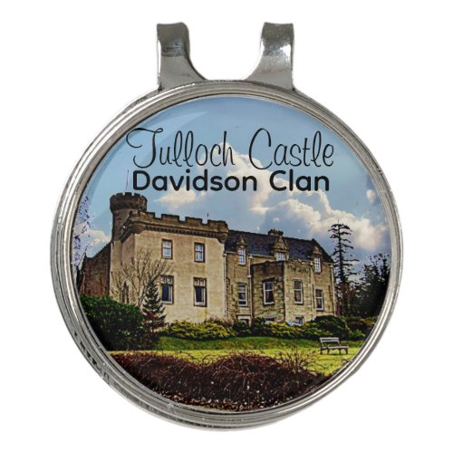 Fun Scottish Davidson Clan Tulloch Castle Golf Hat Clip