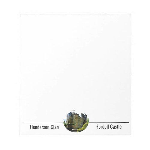 Fun Scottish Henderson Clan Castle Notepad