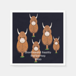 Fun Scottish Highland Cow Party Napkins