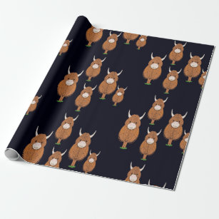 highland cow wrapping paper Wallpaper