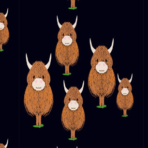 Fun Scottish Highland cow Wrapping Paper