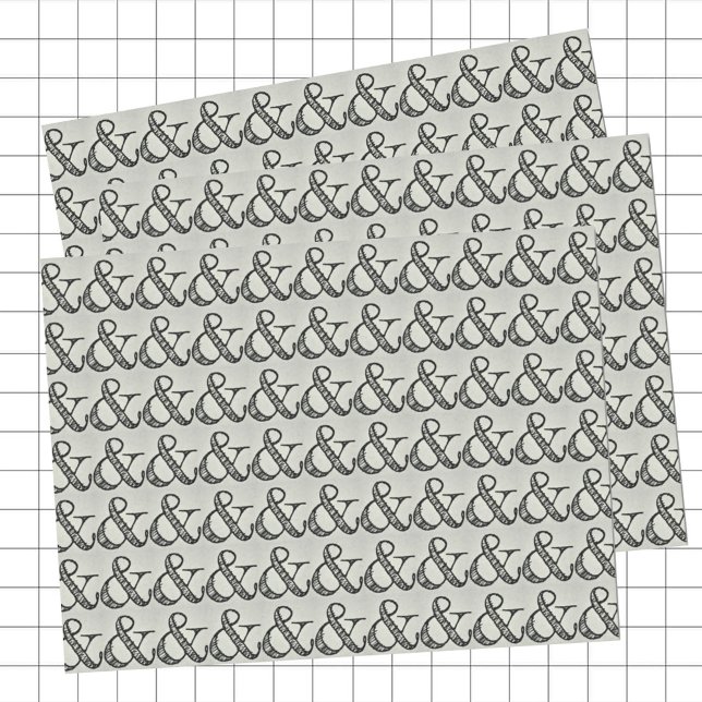 Fun Scribbled Ampersand Sign Black & Gray Tissue Paper (Creator Uploaded)