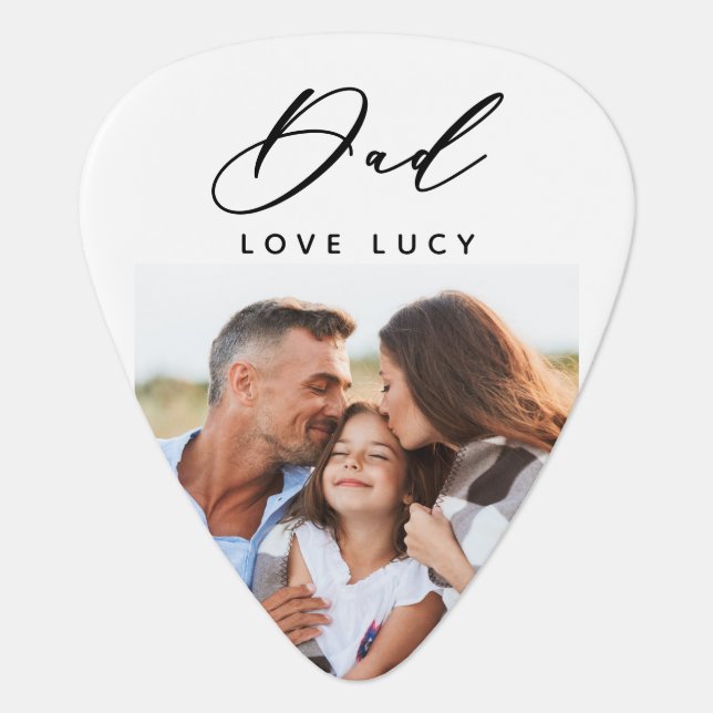 fun script dad multi photo  guitar pick (Front)