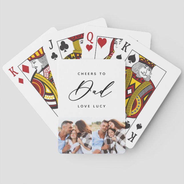 fun script dad multi photo  poker cards (Back)