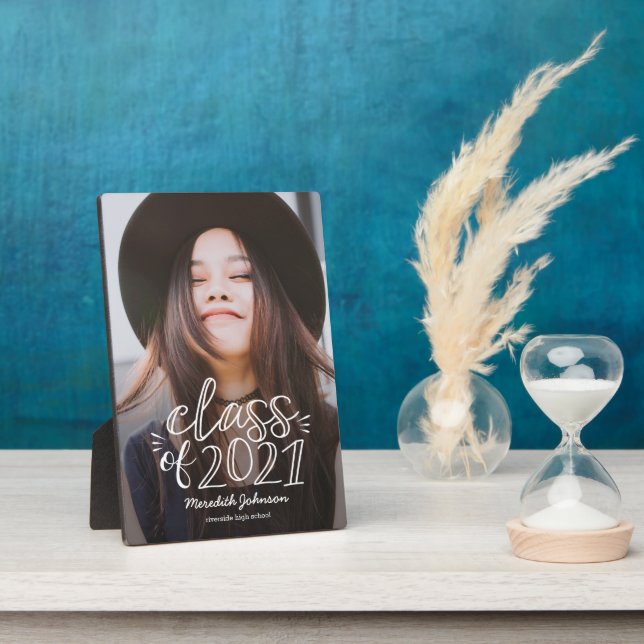 Fun Script Graduation Photo Plaque (Side)