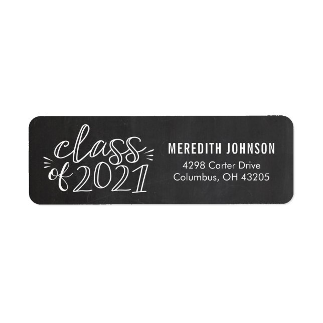 Fun Script Graduation Return Address Label (Front)