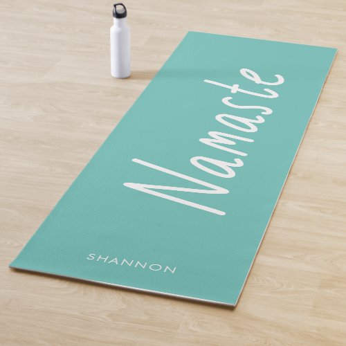 Fun Script Namaste Personalized Name  Yoga Mat