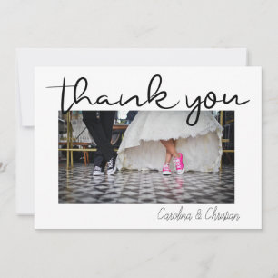 Fun Script Thank You Wedding Card