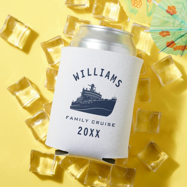 Fun Sea Cruise Ship Family Reunion Summer Vacation Can Cooler (In Situ Summer)