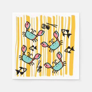 Fun Seafood Crab Fish  Napkins