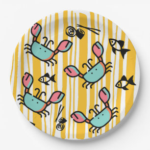 Fun Seafood Crab Fish Paper Plates