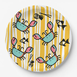 Fun Seafood Crab Fish  Paper Plates