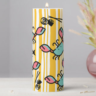 Fun Seafood Crab Fish  Pillar Candle