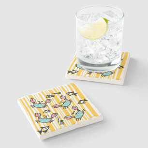 Fun Seafood Crab Fish Stone Coaster