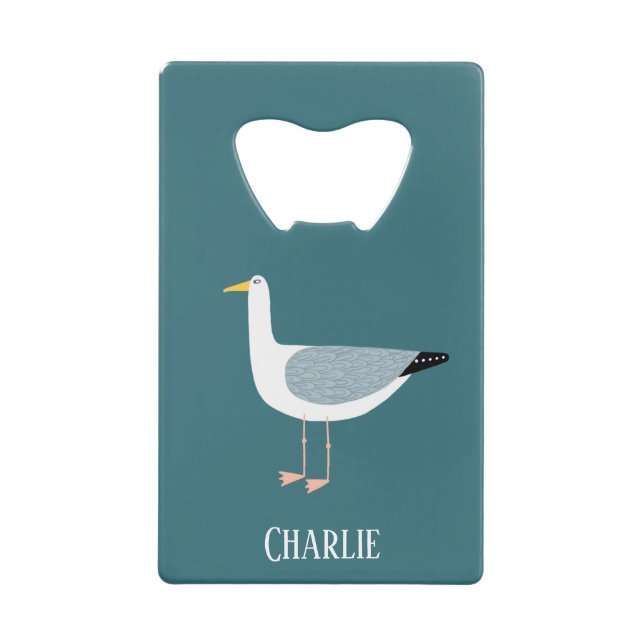 Fun Seagull Credit Card Bottle Opener (Front)
