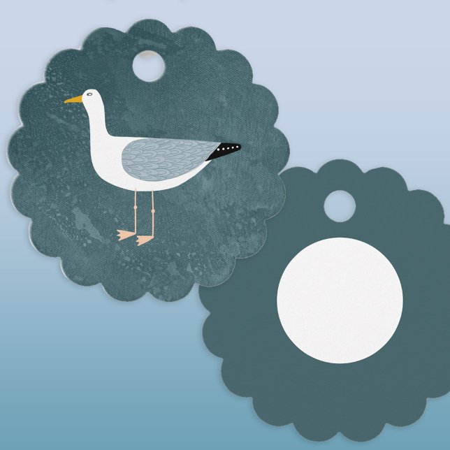Fun Seagull Favor Tags (Fun seagull nautical coastal theme favor tags)