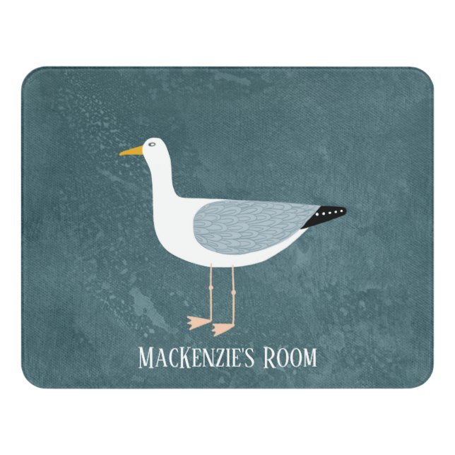 Fun Seagull Personalized Door Sign (Contemporary Front)