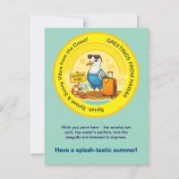 fun seagull spashtastic sunny destination greeting