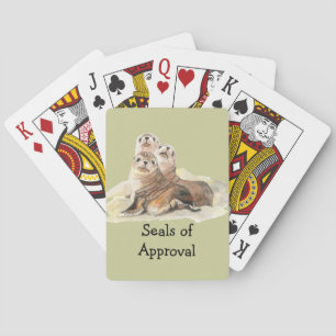 Fun "Seals of Approval" with Cute Watercolor Seals Poker Cards