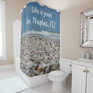 Fun Seashells at Naples Beach Shower Curtain