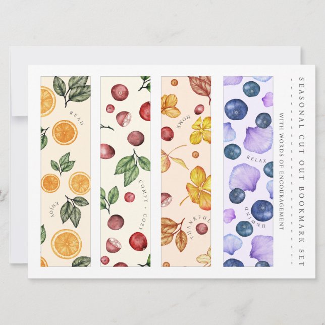 Fun Seasonal Cut Out Bookmark Set  Holiday Card (Front)