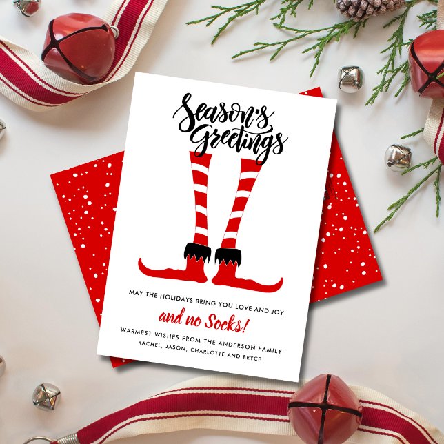 Fun Season's Greetings No Socks Holiday Card (Creator Uploaded)