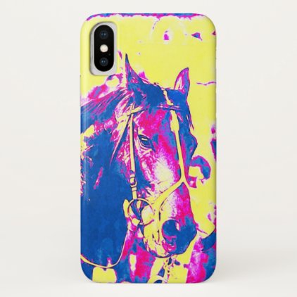 Fun Seattle Slew Thoroughbred Racehorse Watercolor iPhone X Case