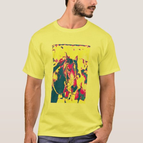 Fun Seattle Slew Thoroughbred Racehorse Watercolor T_Shirt