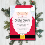 FUN Secret Santa Gift Exchange Party Invitation<br><div class="desc">Super cute Santa Claus Secret Santa Christmas Party Invitation featuring a santa beard with red suit and a black belt with gold highlights.  Easy to personalize with your holiday Christmas party information.  Contemporary invitation for your secret santa themed gift exchange party!</div>