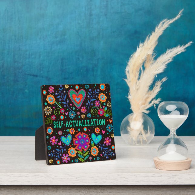 Fun Self-Actualization Inspirational Heart Floral Plaque (Insitu)