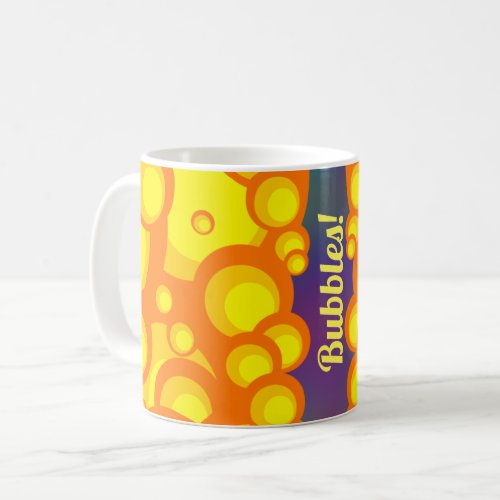 Fun Seventies Style Bubbles Coffee Mug