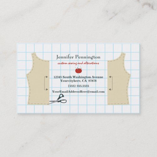 Fun sewing and alterations business card template