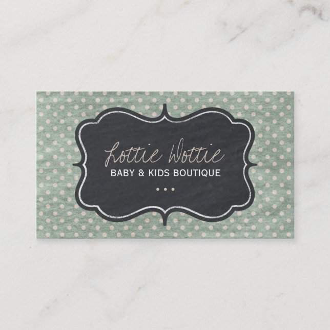 Fun Shabby Dots Business Cards (Front)