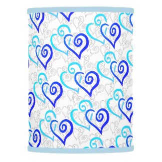 Fun Shades of Blue Linked Heart Artwork Pattern