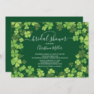 Fun Shamrock Irish Bridal Shower Invitation