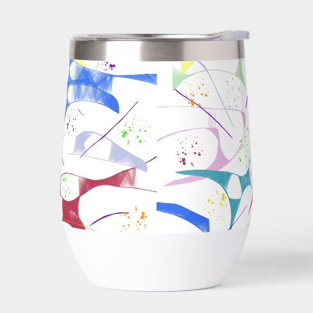Fun Shapes And Splatters Thermal Wine Tumbler (Left)