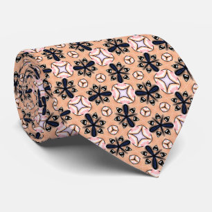 Fun Shapes on Peach Neck Tie