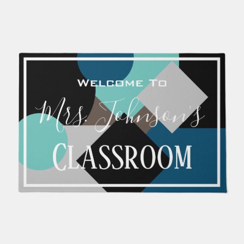 Fun Shapes Teachers Classroom Welcome ll Door Mat