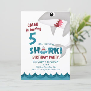 Fun Shark Birthday Party Invitation