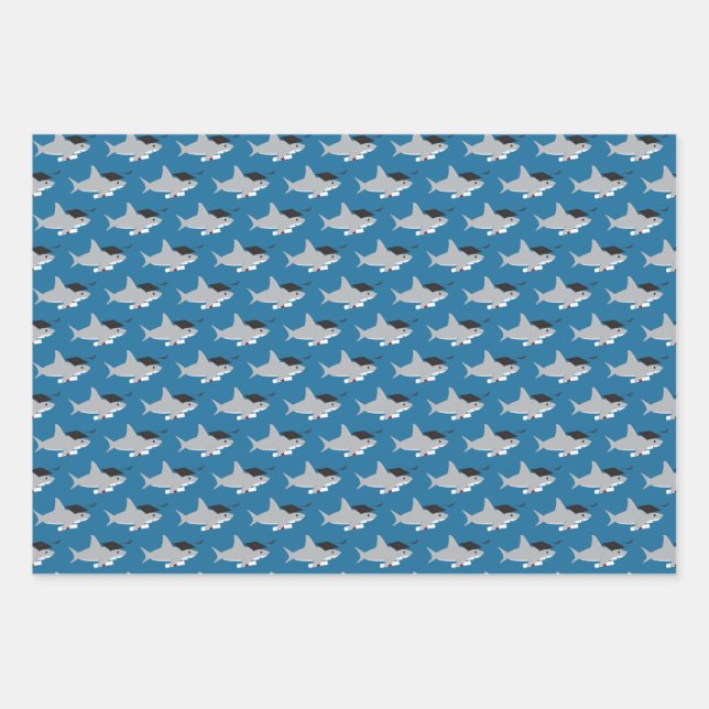 Fun Shark Graduation Wrapping Paper Sheets