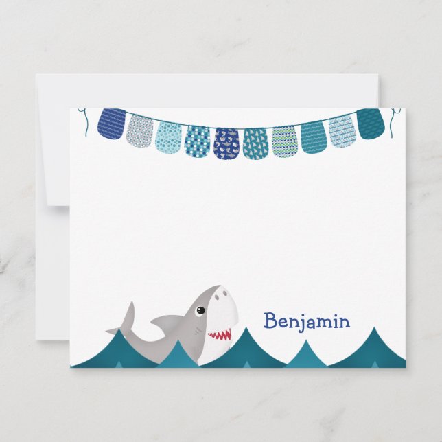 Fun Shark Kid's Note Card (Front)
