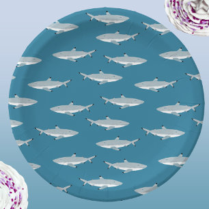 Fun Shark Underwater Themed Paper Plates