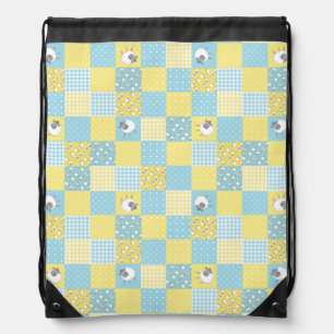 Fun Sheep, Country-Style, Faux Patchwork BackPack