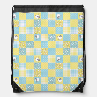 Fun Sheep, Country-Style, Faux Patchwork BackPack