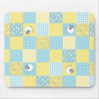 Fun Sheep: Country-Style, Faux Patchwork Mousepad