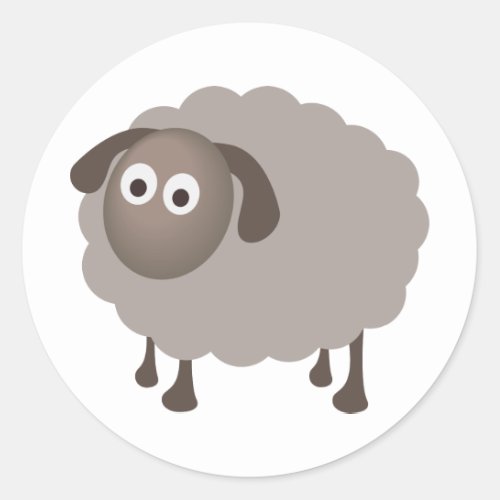 Fun Sheep Design Classic Round Sticker
