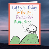 Fun Sheep Design Happy Birthday to an Electrician Card