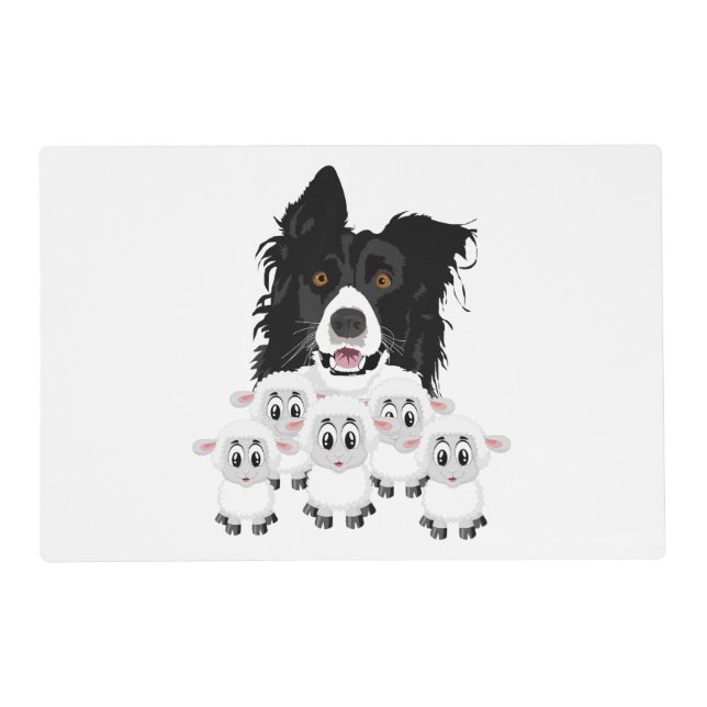Fun Sheep Herding Dog Placemat (Front)