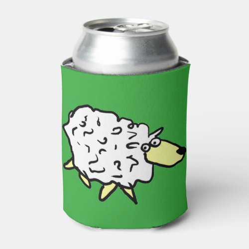 Fun Sheep in a Cartoon Style Can Cooler