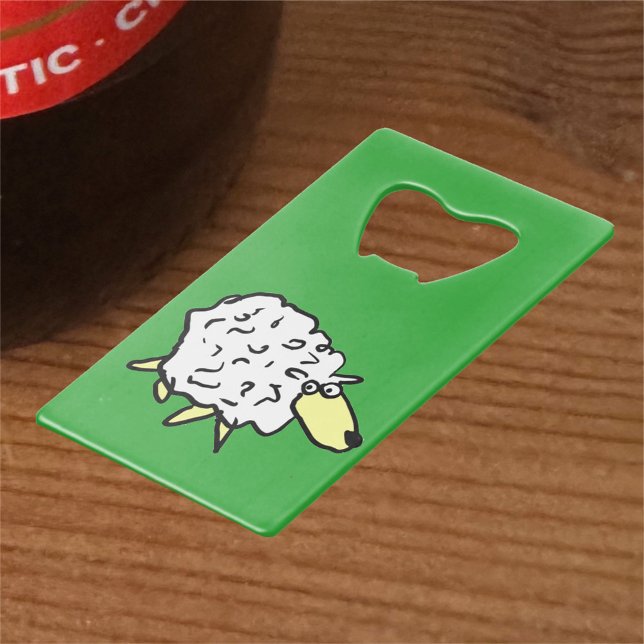 Fun Sheep in a Cartoon Style Credit Card Bottle Opener (Creator Uploaded)